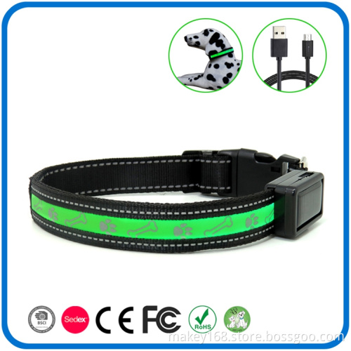 Rechargeable Light Up Flashing Dog Collar Glow In The Dark